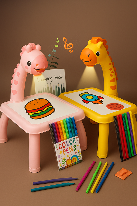 Juego de mesa de proyector de dibujo de unicornio para niños y niñas.