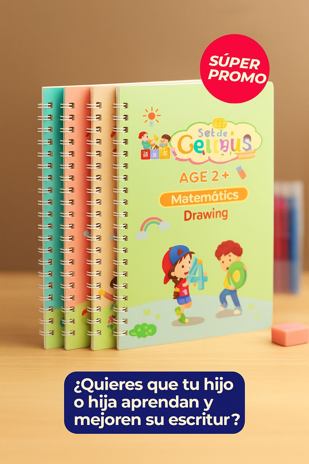 📚 “Aprender nunca fue tan divertido: caligrafía, dibujo y matemáticas en un solo set 🥰”